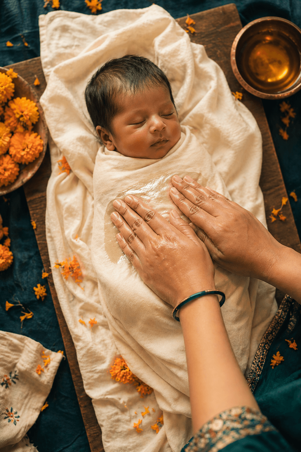 Baby maalish - traditional newborn massage
