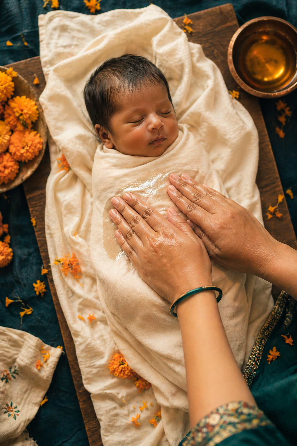 Baby maalish - traditional newborn massage